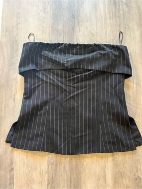 NWT NIA Rob Top Strapless Black Pinstripe Size Medium
